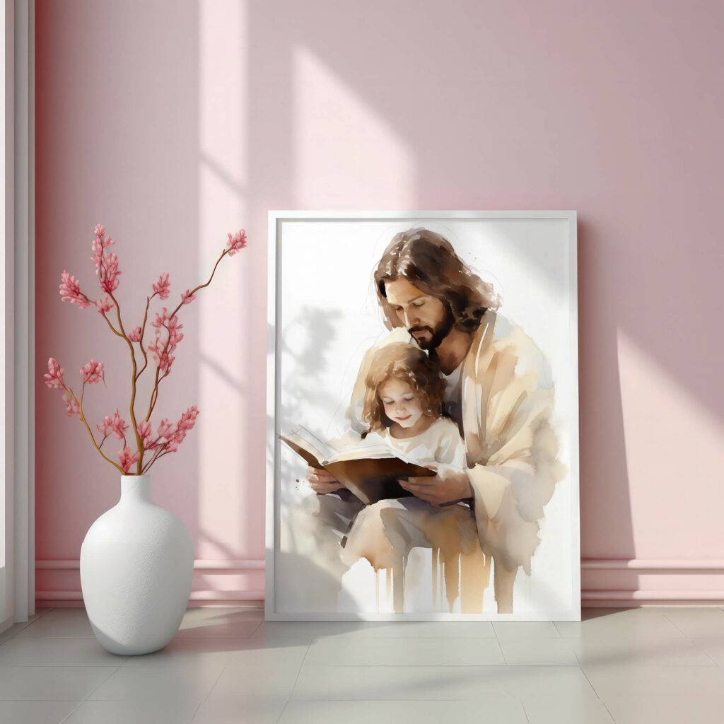 Jesus Teaches Child Wall Art - Image 3
