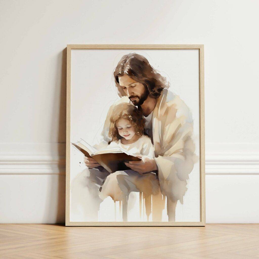 Jesus Teaches Child Wall Art