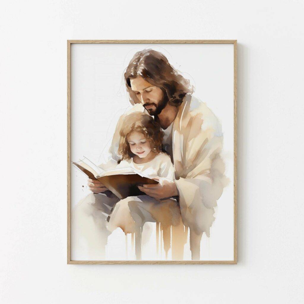 Jesus Teaches Child Wall Art - Image 2