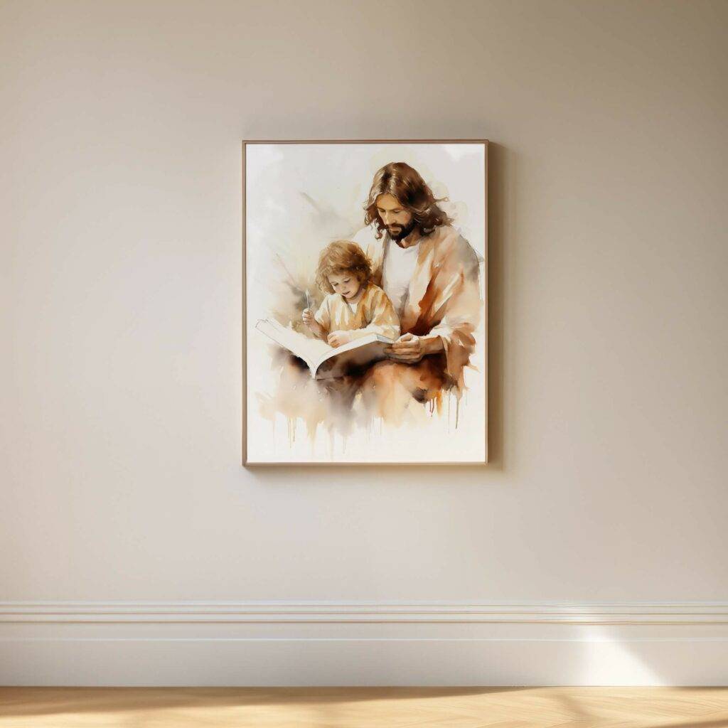 Jesus Teaching Child Wall Art - Image 5