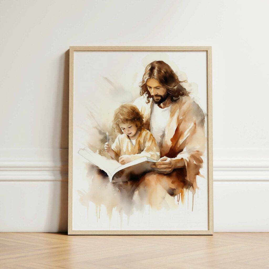 Jesus Teaching Child Wall Art