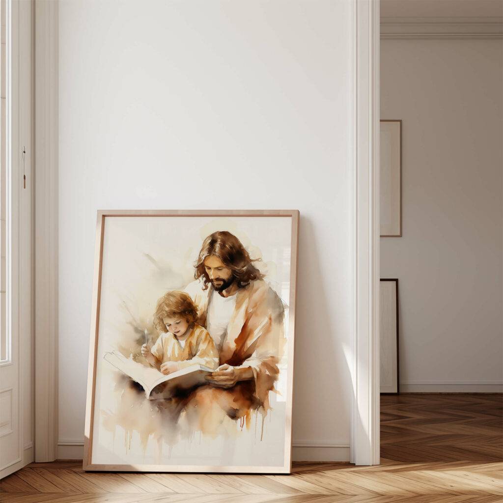 Jesus Teaching Child Wall Art - Image 4
