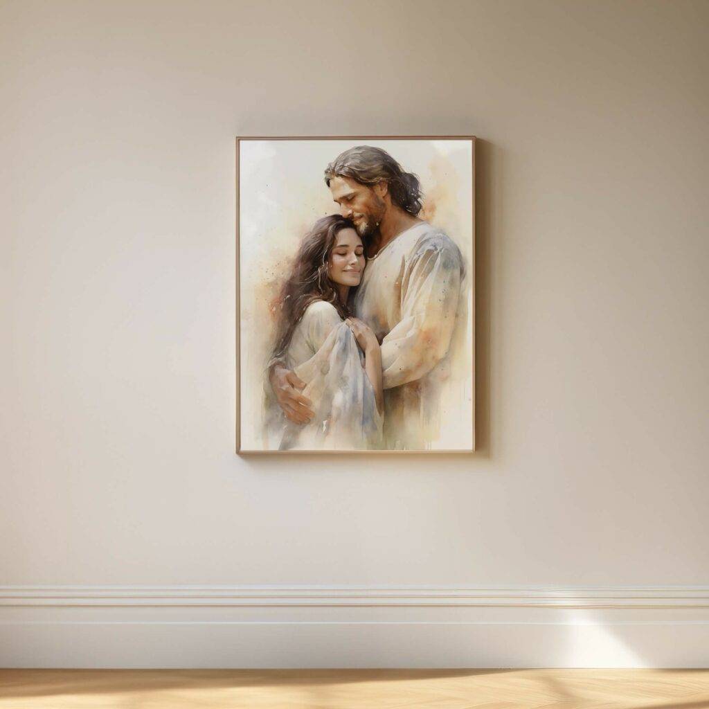 Jesus and Woman Wall Art - Image 5