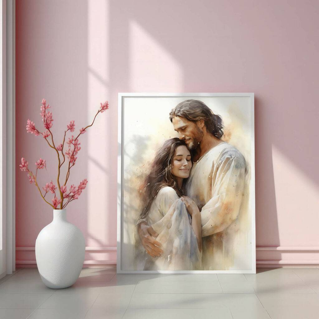 Jesus and Woman Wall Art - Image 3
