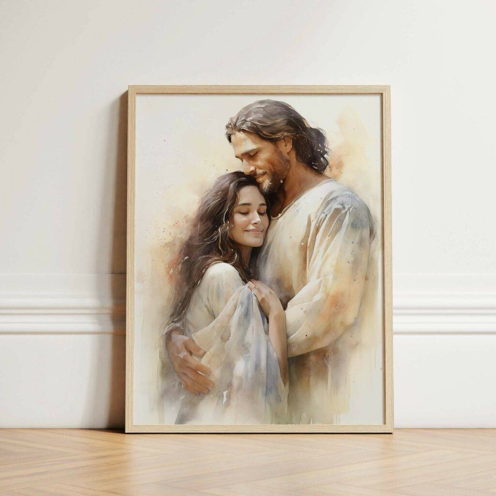 Jesus and Woman Wall Art
