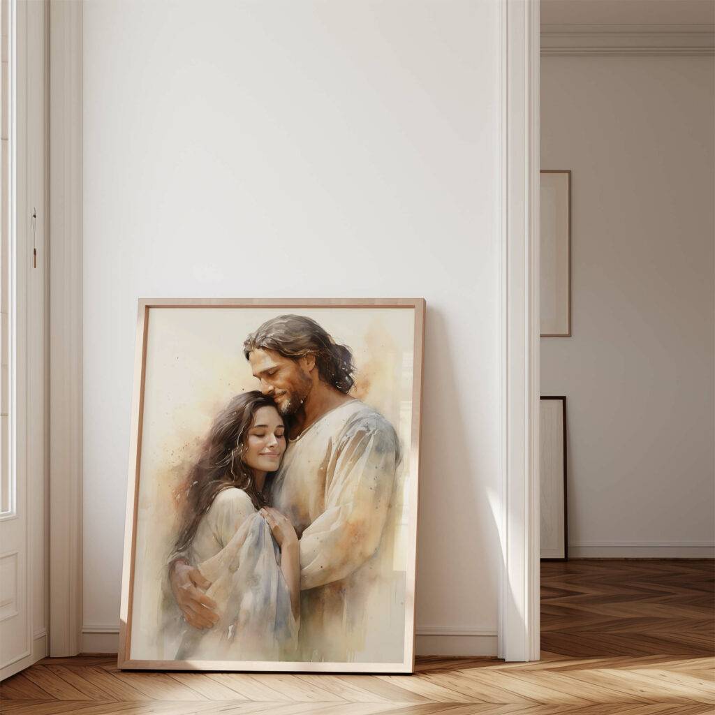 Jesus and Woman Wall Art - Image 4