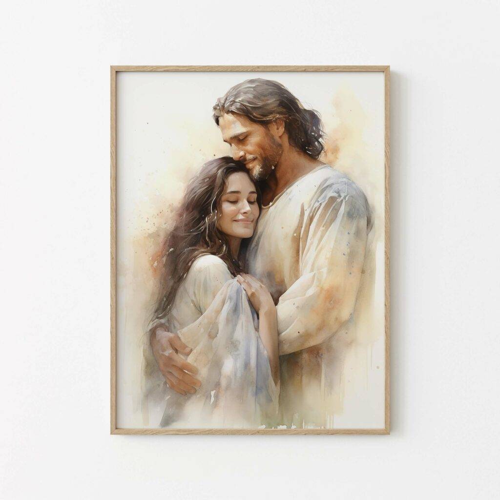 Jesus and Woman Wall Art - Image 2